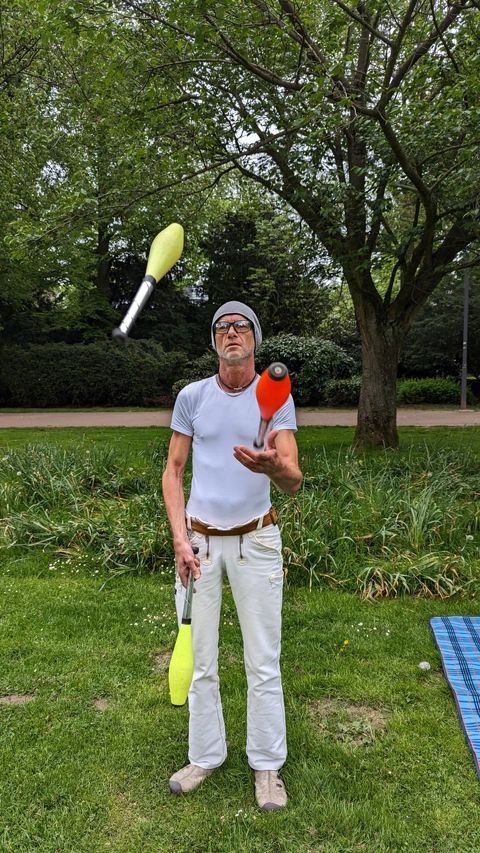 Bernd beim Jongliertreff in Mönchengladbach.